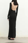 marc le bihan black halter stretch top 26907